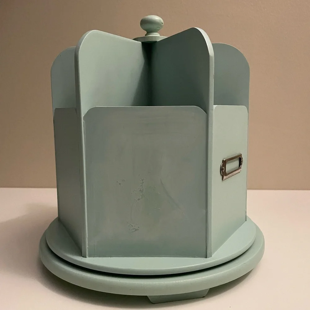 Wooden Rotating Organizer in Light Green